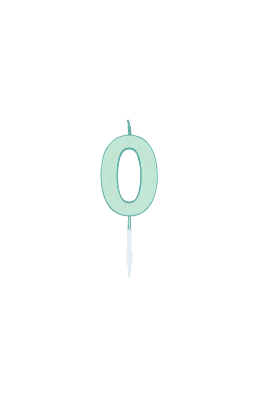 0 Jaar Kaars Mintgroen Pastel 4,5cm van WeFiesta koop je bij Partywinkel