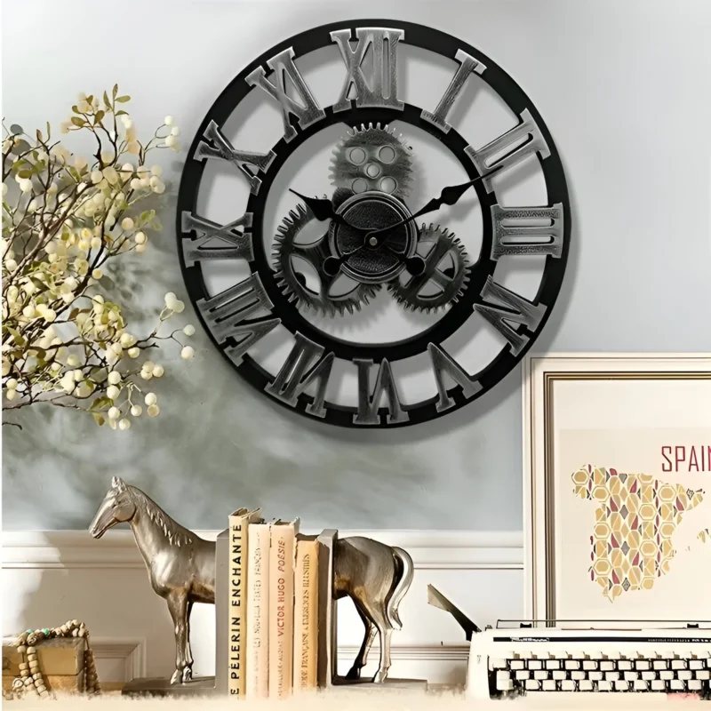 Wanduhr im Zahnraddesign – Industrieller Look für stilvolle Wanddekoration