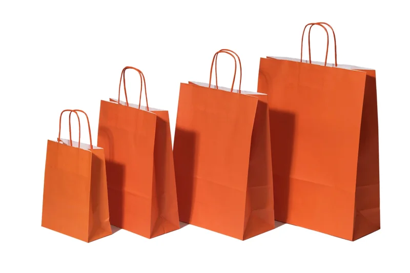 Paper Carry Bags Orange 220+100x310mm