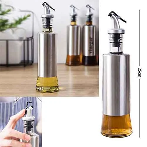 Öl- und Essigflasche 320 ML Stahl Glas Karnz