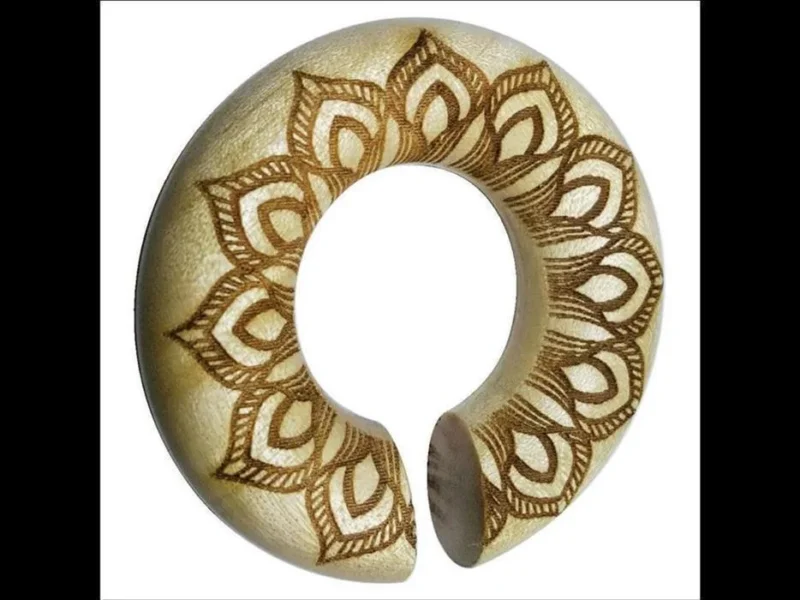 Ohr Donut Piercing Blüte Krokodilholz Ohrgewicht