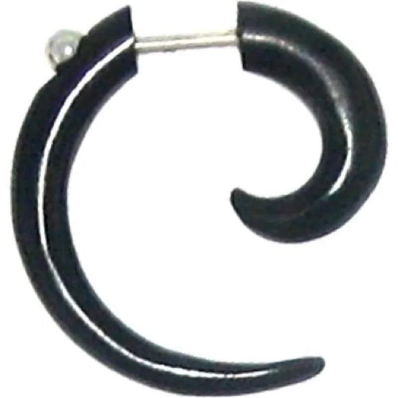 Fake Piercing, Bone Spirale, schwarz, Expander, Ohrhänger, Ohrstecker, Ohrring