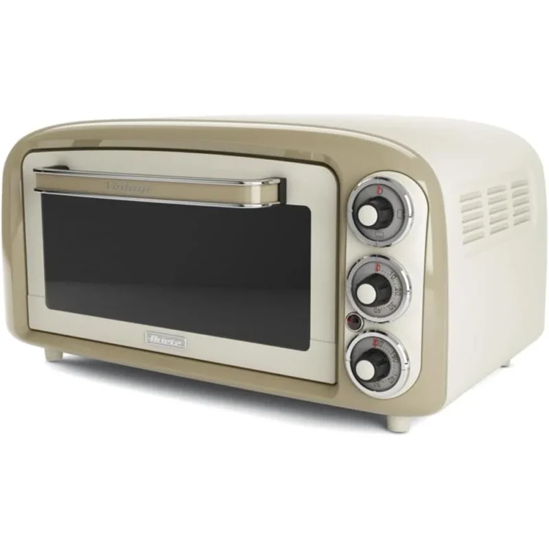 Ariete Vintage Mini Backofen, Beige, 18L Elektrobackofen im Retro-Design, 1380W, 230°C