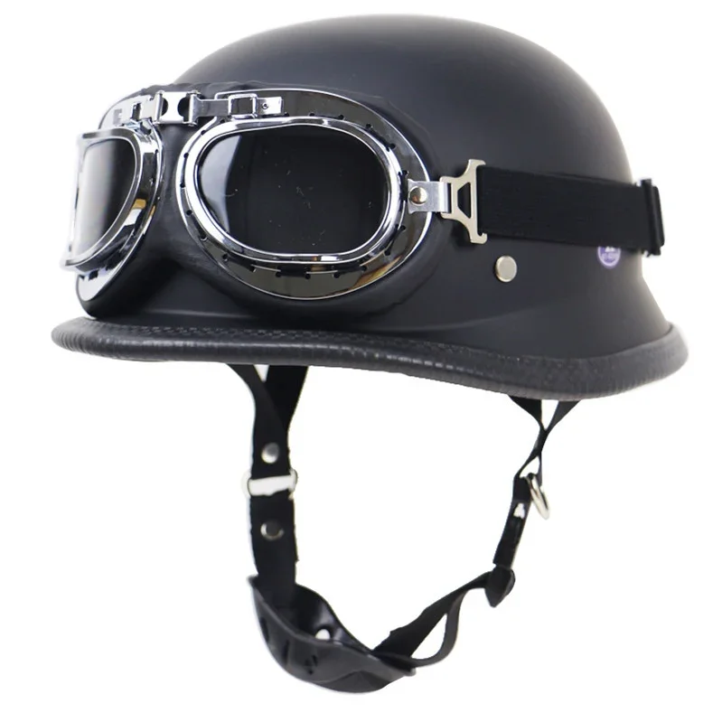 Vintage-Motorradhelm mit schützenden Goggles Brehn