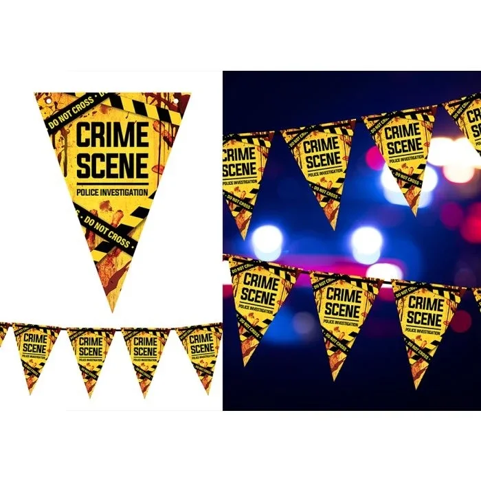 Halloween-Girlande „Crime Scene“, gelb, 3 m