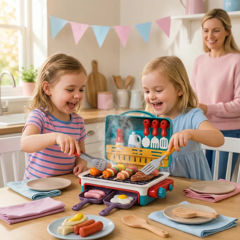 BBQ-Grill für Kinder – Spielküche mit Rauch-Effekt und Farbwechsel-Lebensmitteln