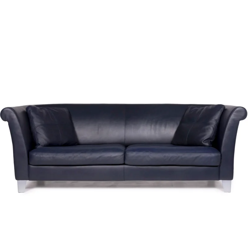 Machalke Leder Sofa Blau Zweisitzer #10758