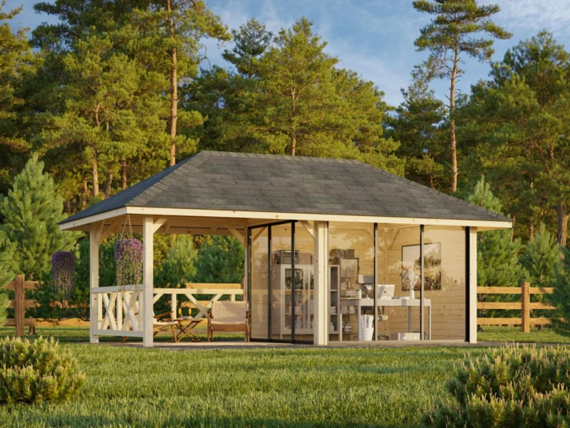 Palmako Bianca 16,6 m2 Set 203 Slide - Gartenhaus