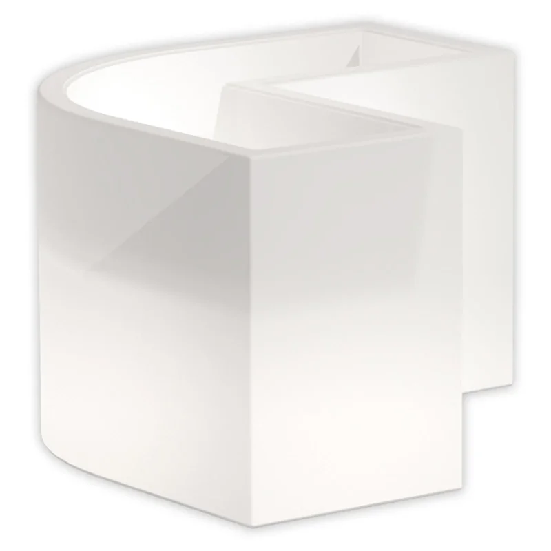 Eckvase FlowerPot Bright mit LED-Dekoration für den Aussenbereich "Made in Italy"