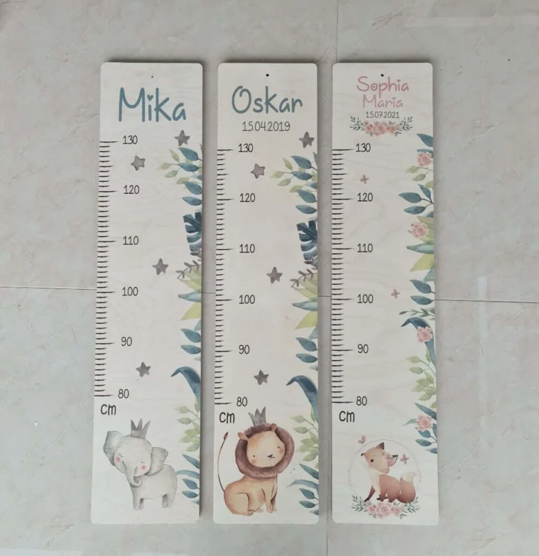 personalized lion height chart with custom name