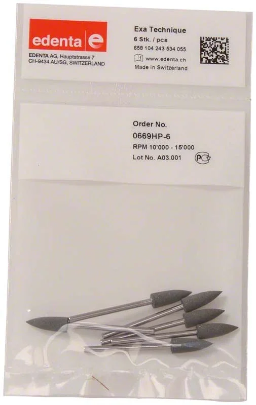 Polierer Exa Technique grau 6er kl. Flamme in Verpackung.