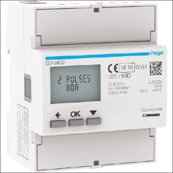 HAGER ECP380D Elektriciteitsmeter 72 mm