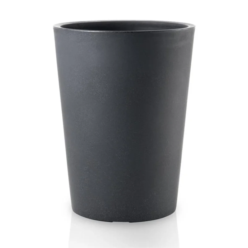 VASO TONDO ALTO ROTONDO VASI RESINA COLORATI da esterno e giardino per piante e fiori (VASO 66 CM - ANTRACITE)