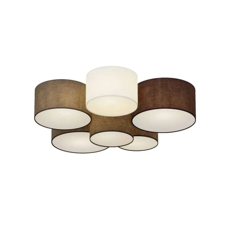 B-Ware Lindby Laurenz Deckenlampe Deckenleuchte Lampe Leuchte 6 Flammig E27 Grau Braun