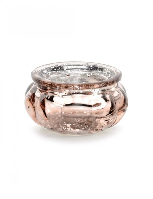 Photophore de Noël en verre miroir rose gold