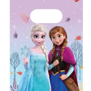 Sacs cadeaux papier La reine des neiges Frozen Idyllic Wonder pour enfant mauve avec Elsa et Anna