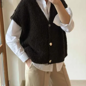 Cardigan mit kurzen Ärmeln - Braun