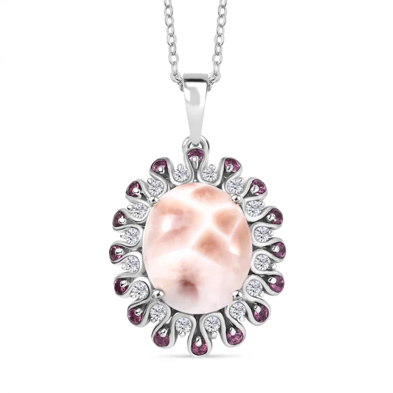 Djoy AA Natrolith, Weißer Zirkon Schmuckset 925 Silber rhodiniert ca. 6.26 ct