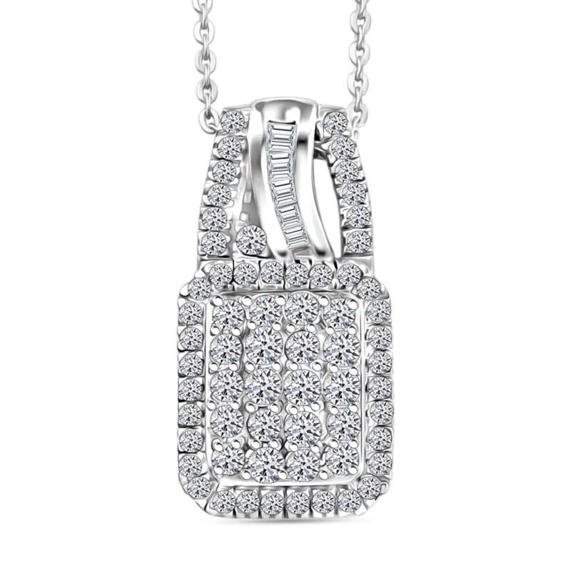 LUXURIANT DIAMOND - Lab Grown Diamant SI-GH Schmuckset ca. 50 cm 925 Silber Rhodiniert ca. 1.01 ct