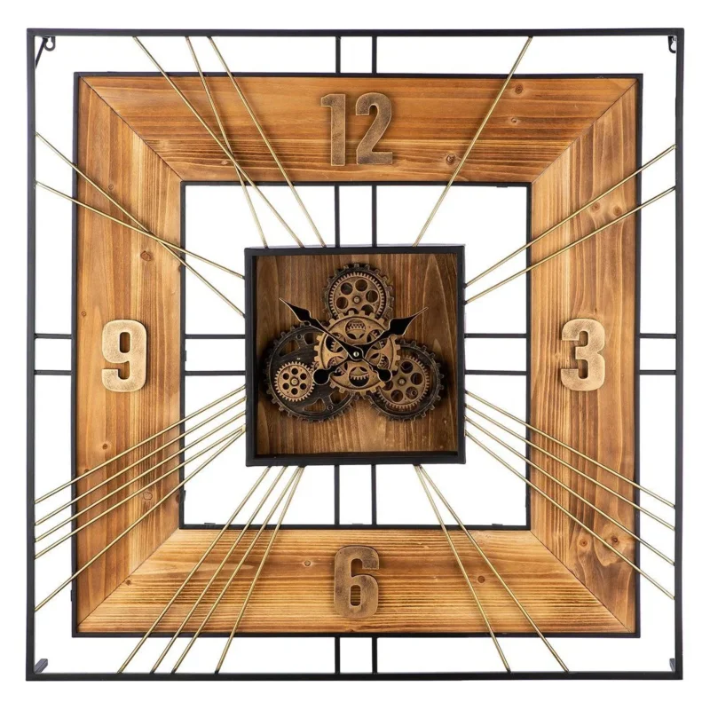 Wanduhr, quadratisch, "Aruba", MDF, Metall