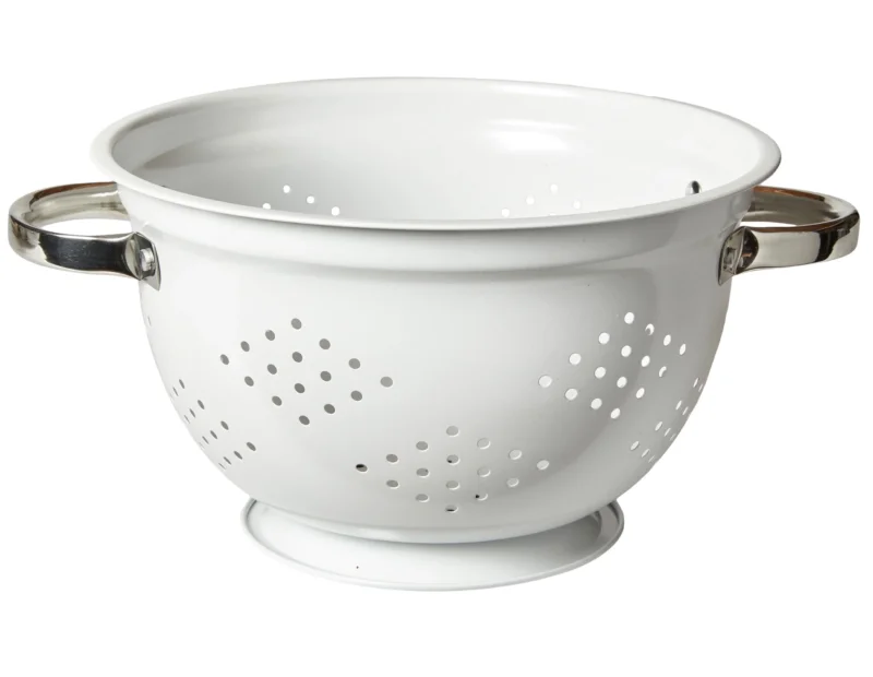 Retro-Sieb/Abtropfsieb Ø25 cm Stahl weiß