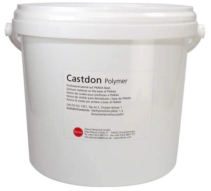 Castdon Pulver Rosa-transparent 4kg Eimer mit Etikett und Tragegriff.