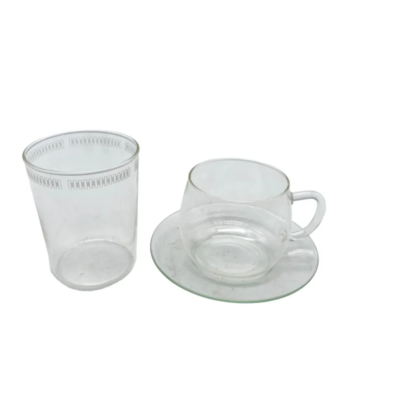 SCHOTT Teegläser Teeglas Tassen Glas H 9 cm und Tasse H 6,7 cm Untertasse