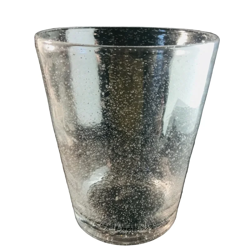 Glas Vase Vintage Luftblasen klarglas Lufteinschlüsse Schaumglas 22,5 cm