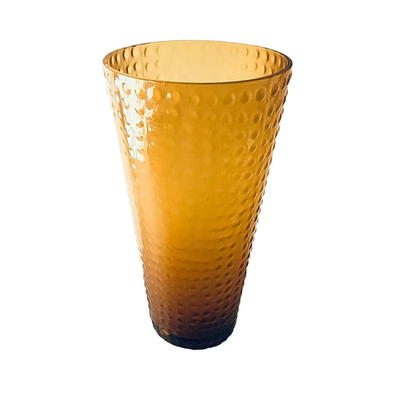MID CENTURY Vase braun 24 cm 50er 60er Glas Glasvase Vintage Satinato