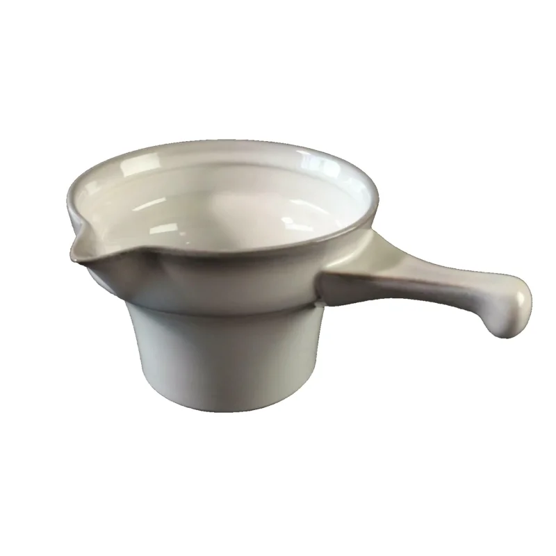 GOEBEL weiß grau Sauciere Saucentöpfchen Topf Stieltopf H 8,5 cm
