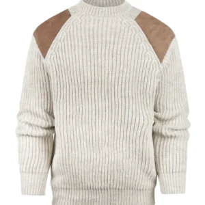 Swaledale Wollpullover mit Rundhalsausschnitt | Braun