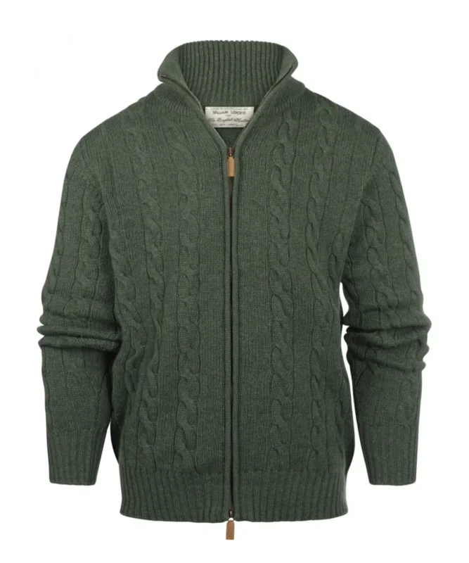 William Lockie Zopfstrickjacke mit Reißverschluss | Rosemary