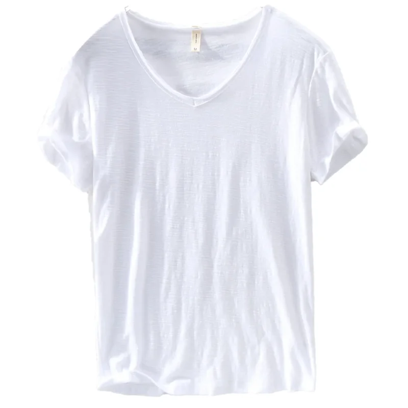 Herren V-Ausschnitt Leinen Shirt – Luca
