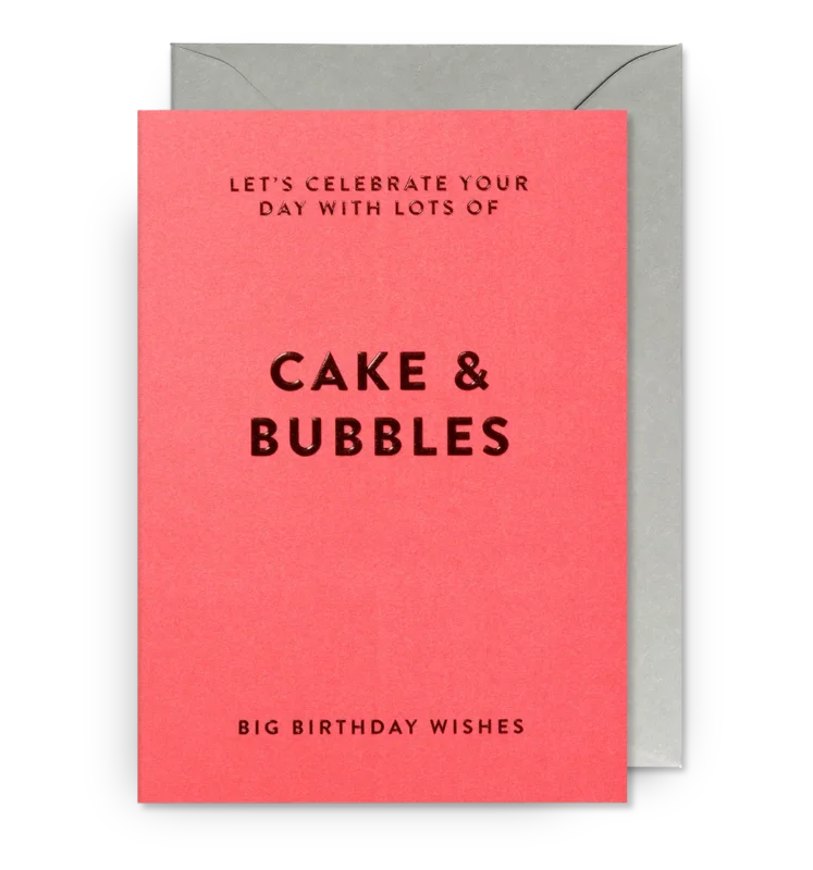Grußkarte Geburtstag - Cake & Bubbles