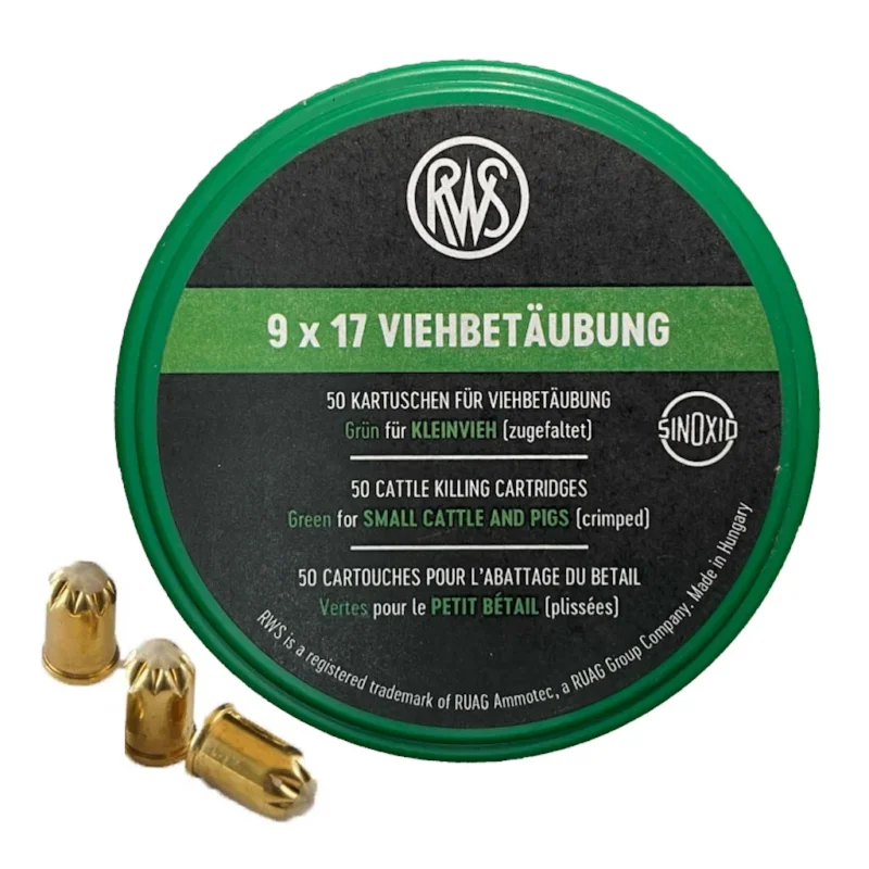 Platzpatronen »Kaliber 9x17« 50x grün, für Geflügel, Kaninchen & Hasen ab 5kg
