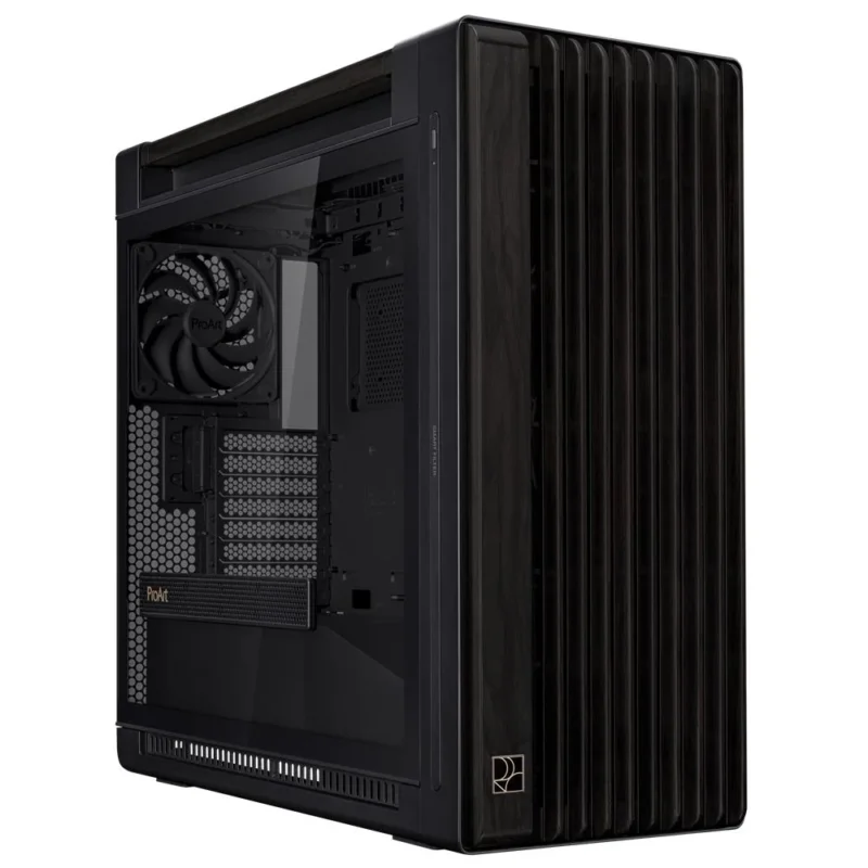 ASUS ProArt PA602 Wood Edition TG E ATX PC Gehäuse mit 420 mm Radiator und USB 20Gbps