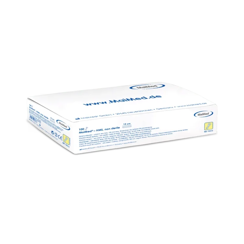 MaiMed - HMS unsteril Holzmundspatel, 15cm lang, 100 St./Box | Box (100 Stück)