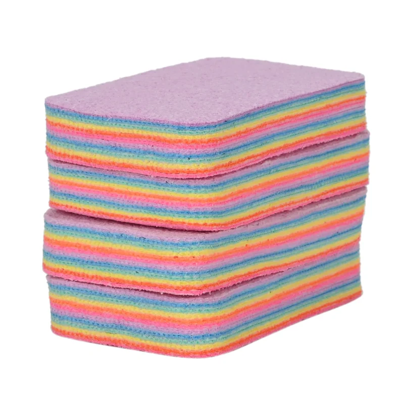 4er-Set Regenbogen-Putztücher, 12-Schicht Mikrofaser-Schwammblock, saugstark und wiederverwendbar