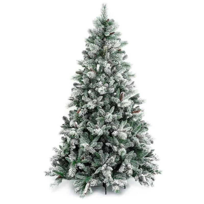 Weihnachtsbaum "New Gardena verschneite" mit PP Tannennadel-Effekt-Tannenzapfen + PE Real Touch Effekt +Flock