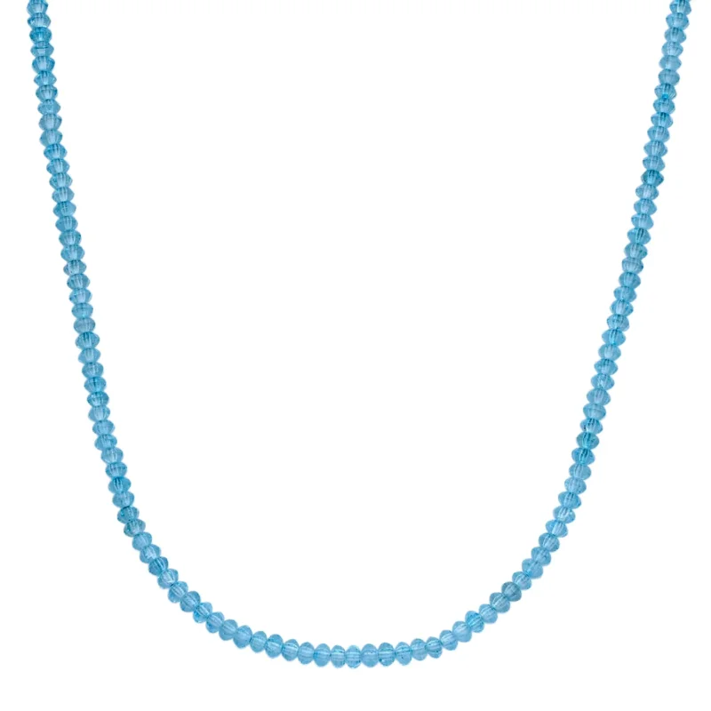 D'Joy Blau Topas Halskette ca. 45 cm 925 Silber Rhodiniert ca. 45.00 ct