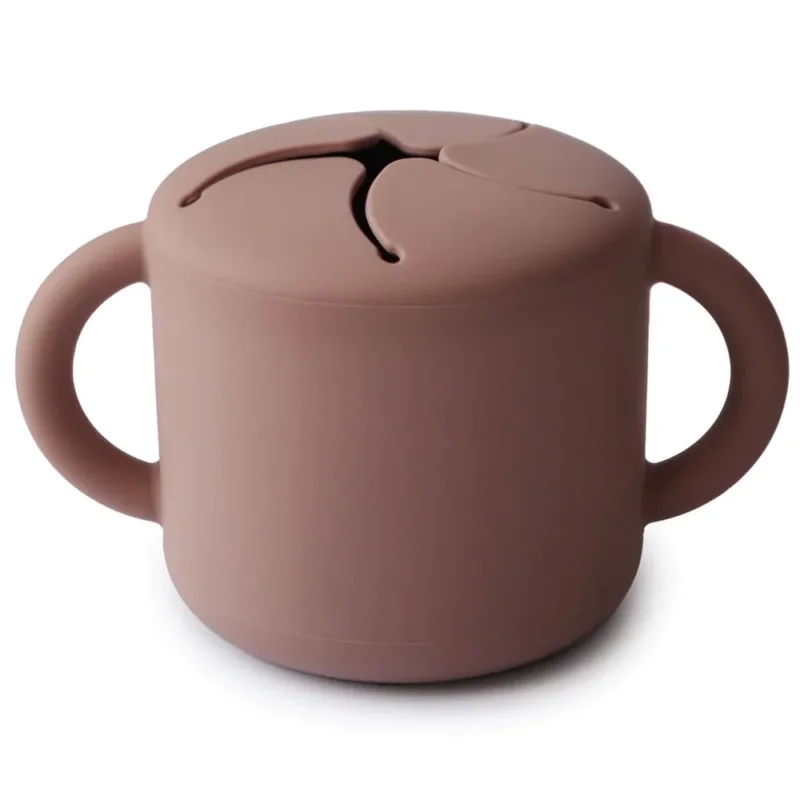Mushie Snackbecher, Cloudy Mauve, aus Silikon, BPA-frei