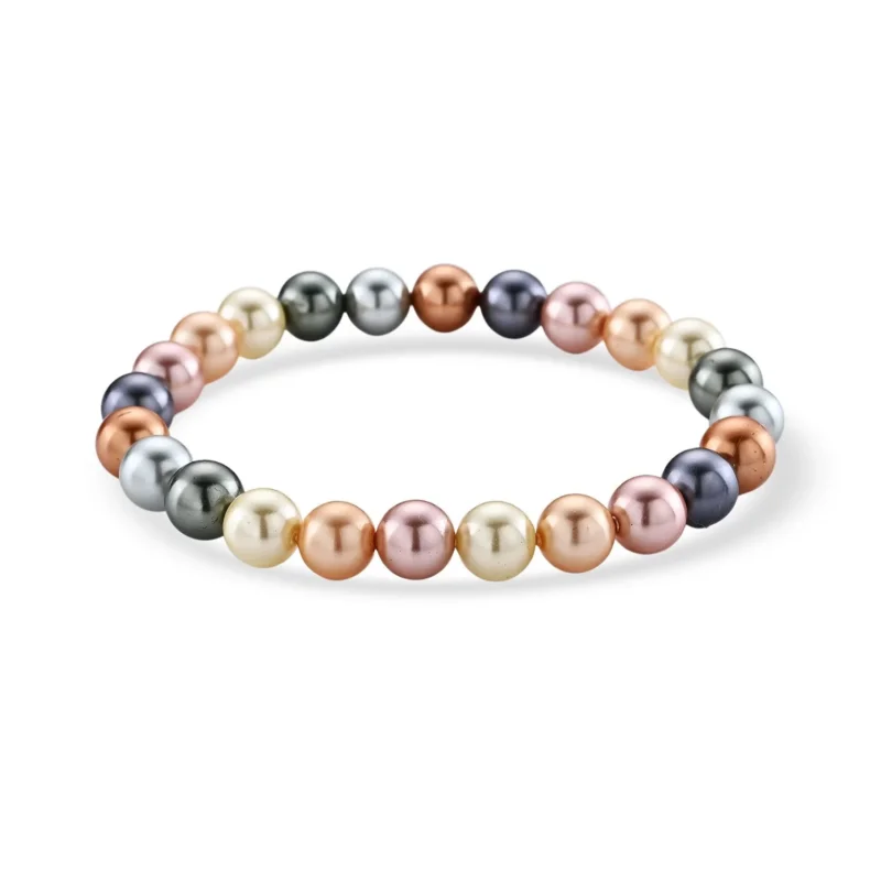 Multi Muschelkernperlen flexibles Armband
