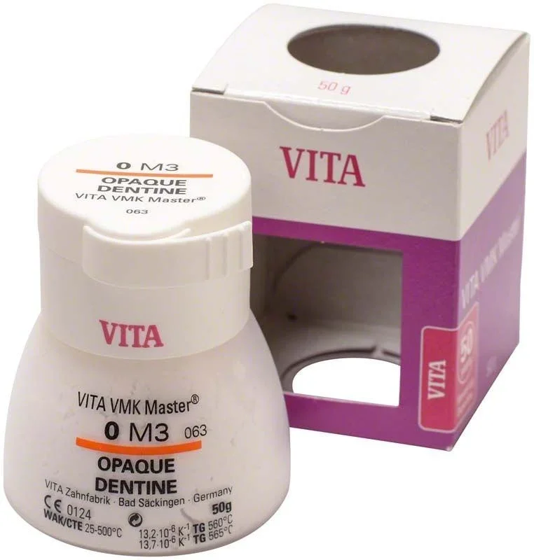 VITA VMK Master 3D Opaque Dentine 50g 0M3 Zahnarztmaterial in Verpackung.
