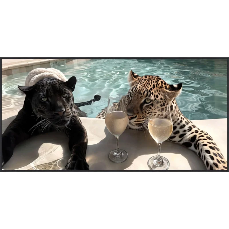Diamant d'Art Collection – Wandbild „Puma & Gepard“ 160 × 80 cm