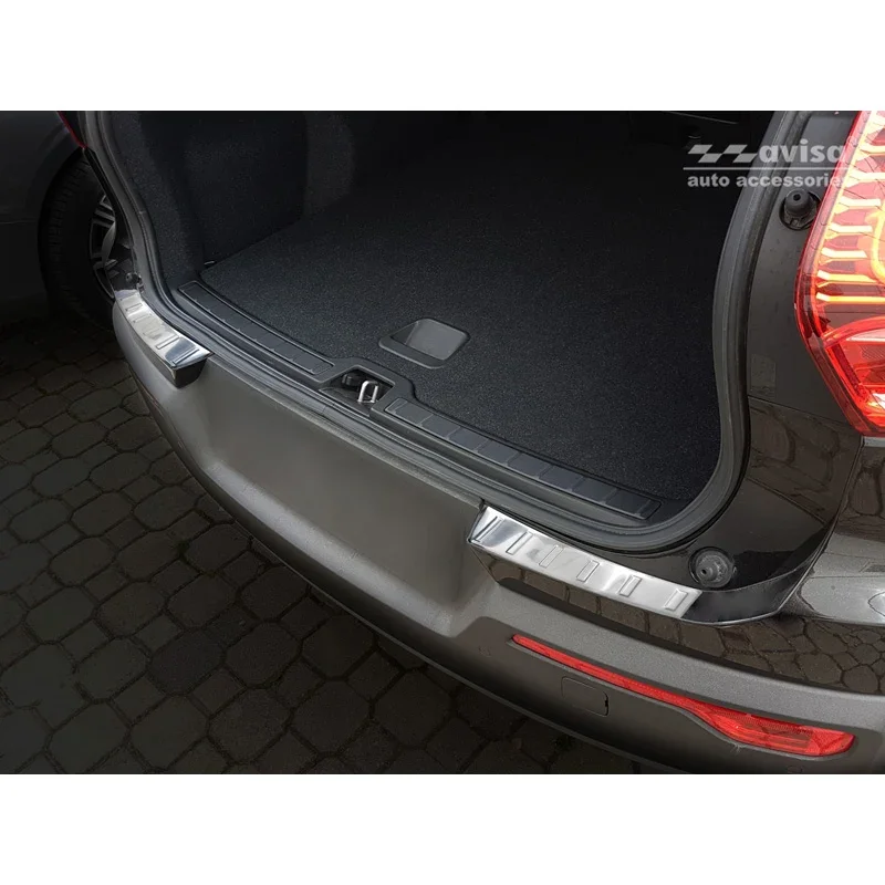 Avisa, Edelstahl Heckstoßstangenschutz passend für Volvo XC40 2018- Ribs (2 Stück), Silber