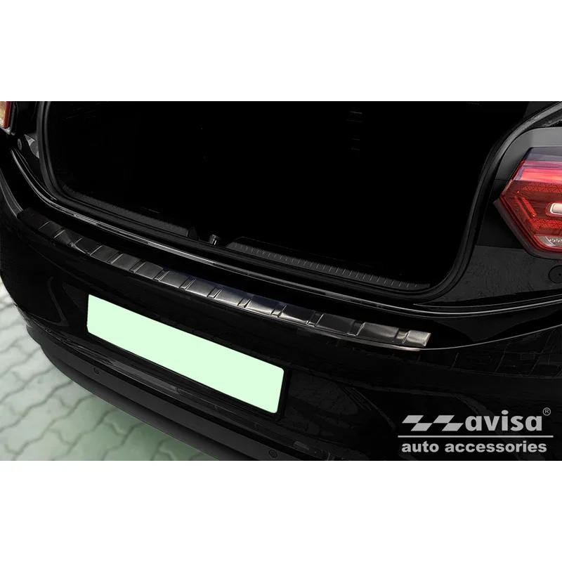 Avisa, Schwarz Edelstahl Heckstoßstangenschutz passend für Volkswagen ID.3 2020-2023 & FL 2023- Ribs