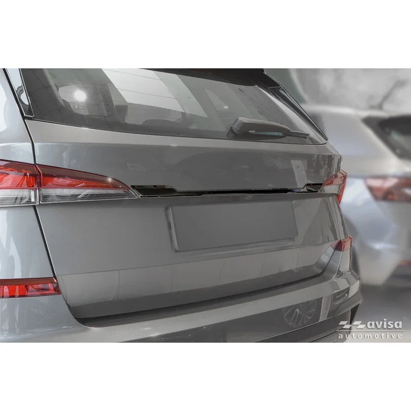 Avisa, Heckklappenverkleidung, schwarzer Chrom-Edelstahl, passt zu Skoda Kamiq (NW4) (2019-2024) & Facelift (2024-)