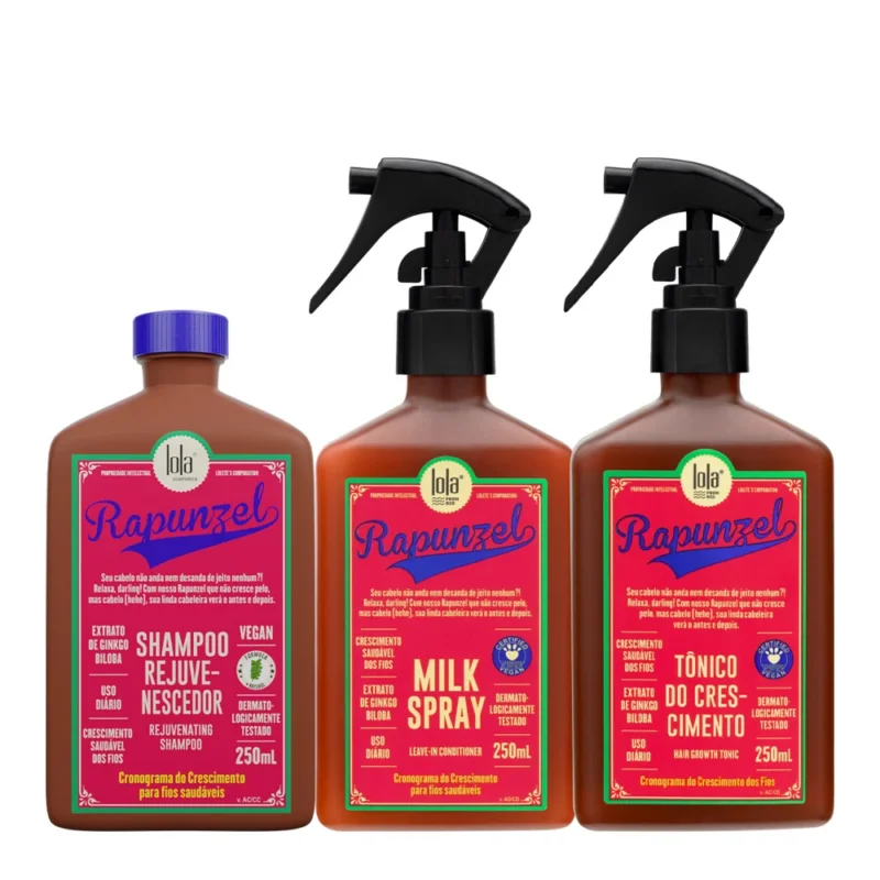 Lola From Rio Rapunzel Shampoo Rejuvenescedor 250ml Milk Spray 250ml Tonico 250ml