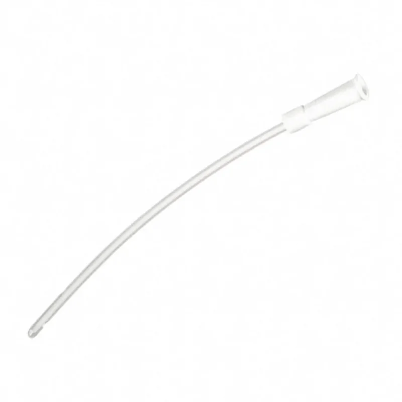 Wir präsentieren den B.Braun Einmalkatheter für Frauen mit geschlossener Nelatonspitze, 18 cm von B. Braun Deutschland GmbH & Co. KG. Dieser weiße, gebogene Katheter mit geschlossener Nelatonspitze und Öffnung am Ende ist für eine sichere Katheterisierung konzipiert. Sein schlichter und unaufdringlicher Hintergrund unterstreicht seinen medizinischen Zweck und macht ihn ideal als Einmalkatheter für Frauen.