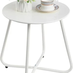 Beistelltisch Outdoor Balkontisch Gartentisch Rund Metall Wetterfest